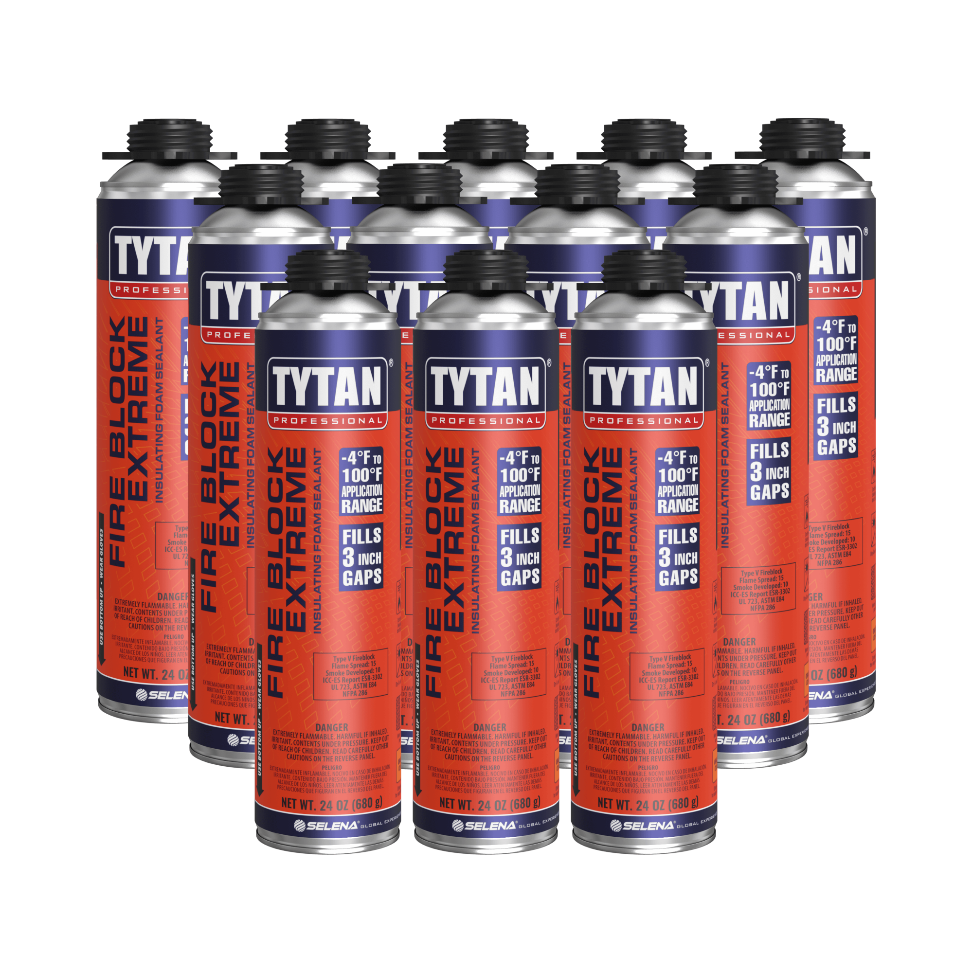 Tytan Fire Block Spray Foam — intumescent, ASTM E814 compliant